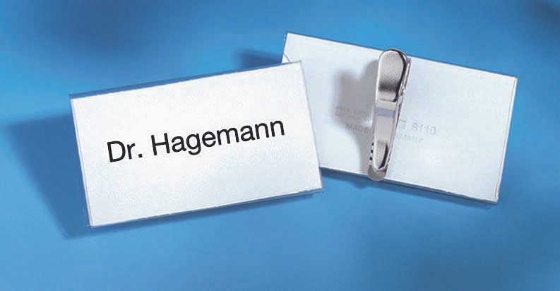 DURABLE Namensschilder transparent 7.5 cm x 4 cm