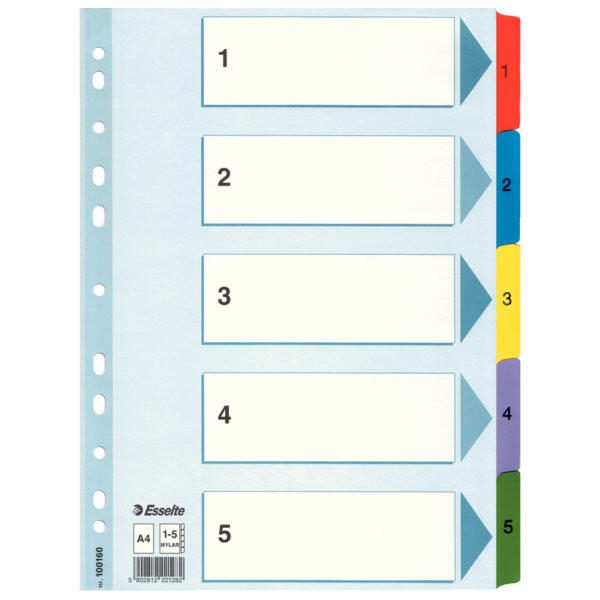 Esselte Ordnerregister Vollformat 1-5 DIN A4