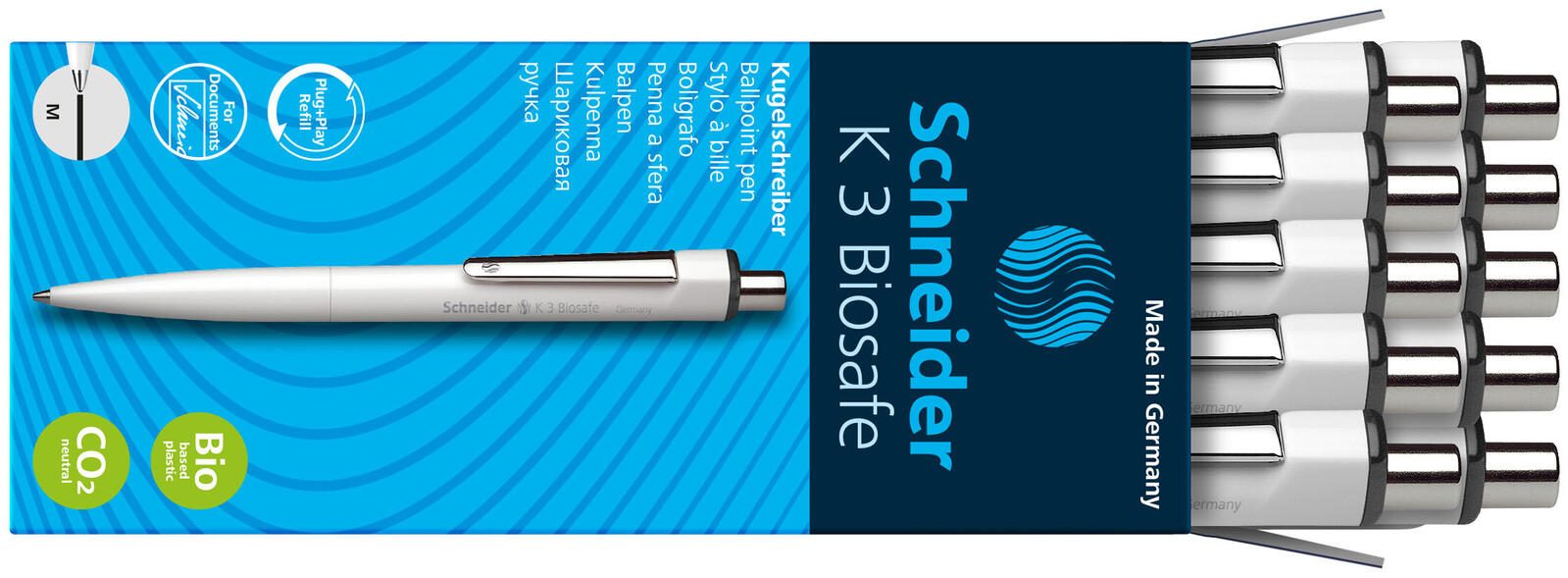 Schneider K3 Biosafe Kugelschreiber 0.6 mm Schwarz