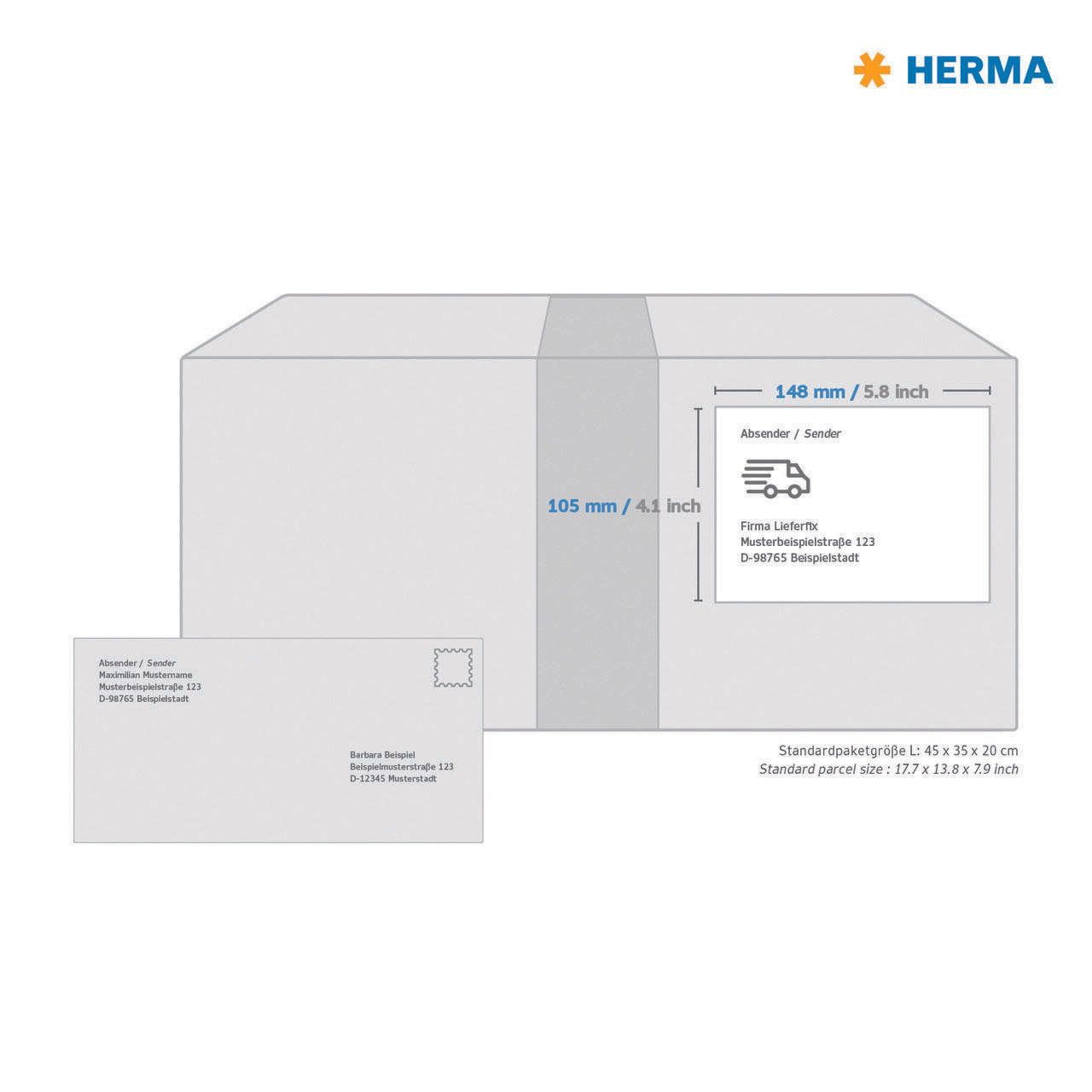 HERMA Etiketten 4627 weiß 105,0 x 148,0 mm