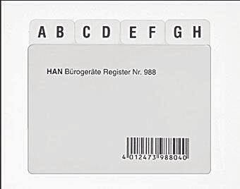 HAN Karteikartenregister A-Z transparent für DIN-A8-Karteikästen