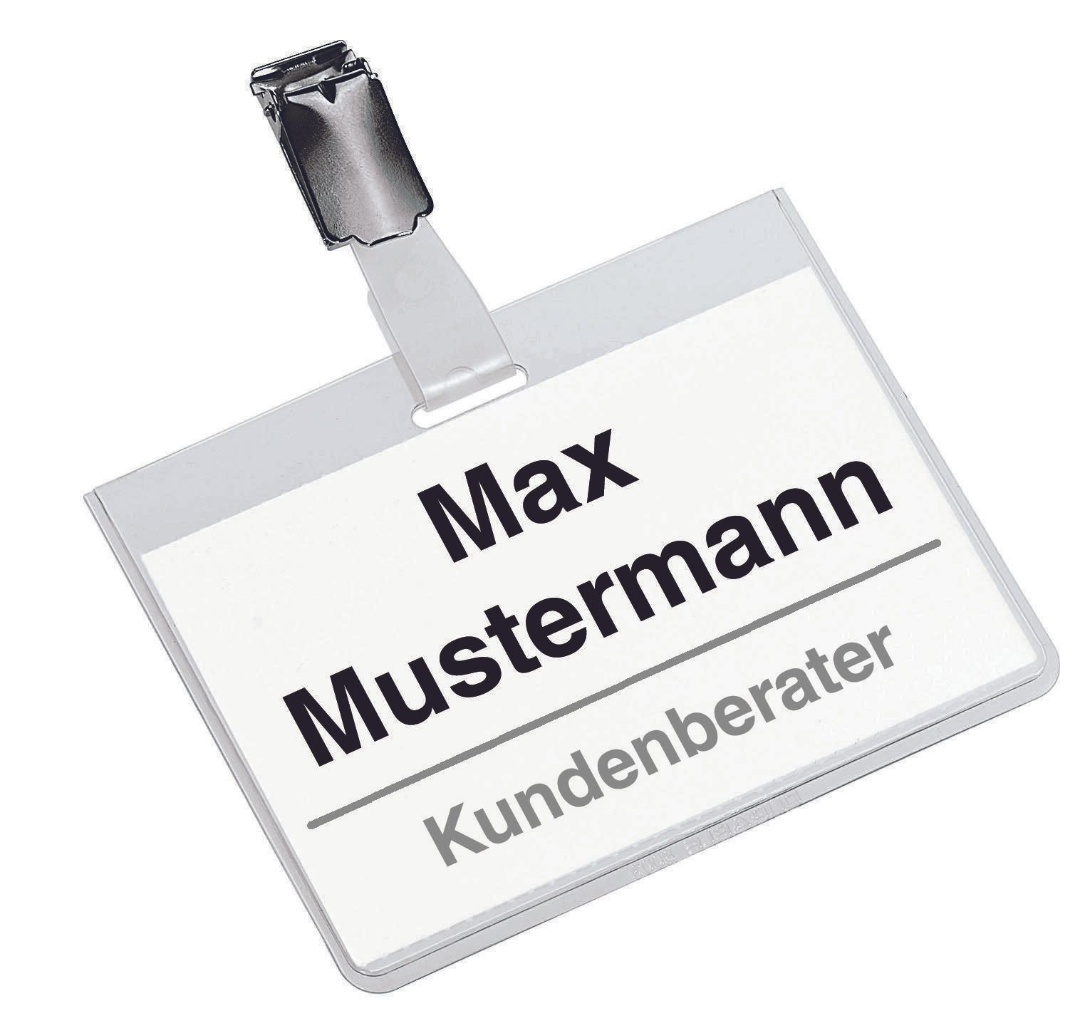 DURABLE Namensschilder transparent 9 cm x 6 cm