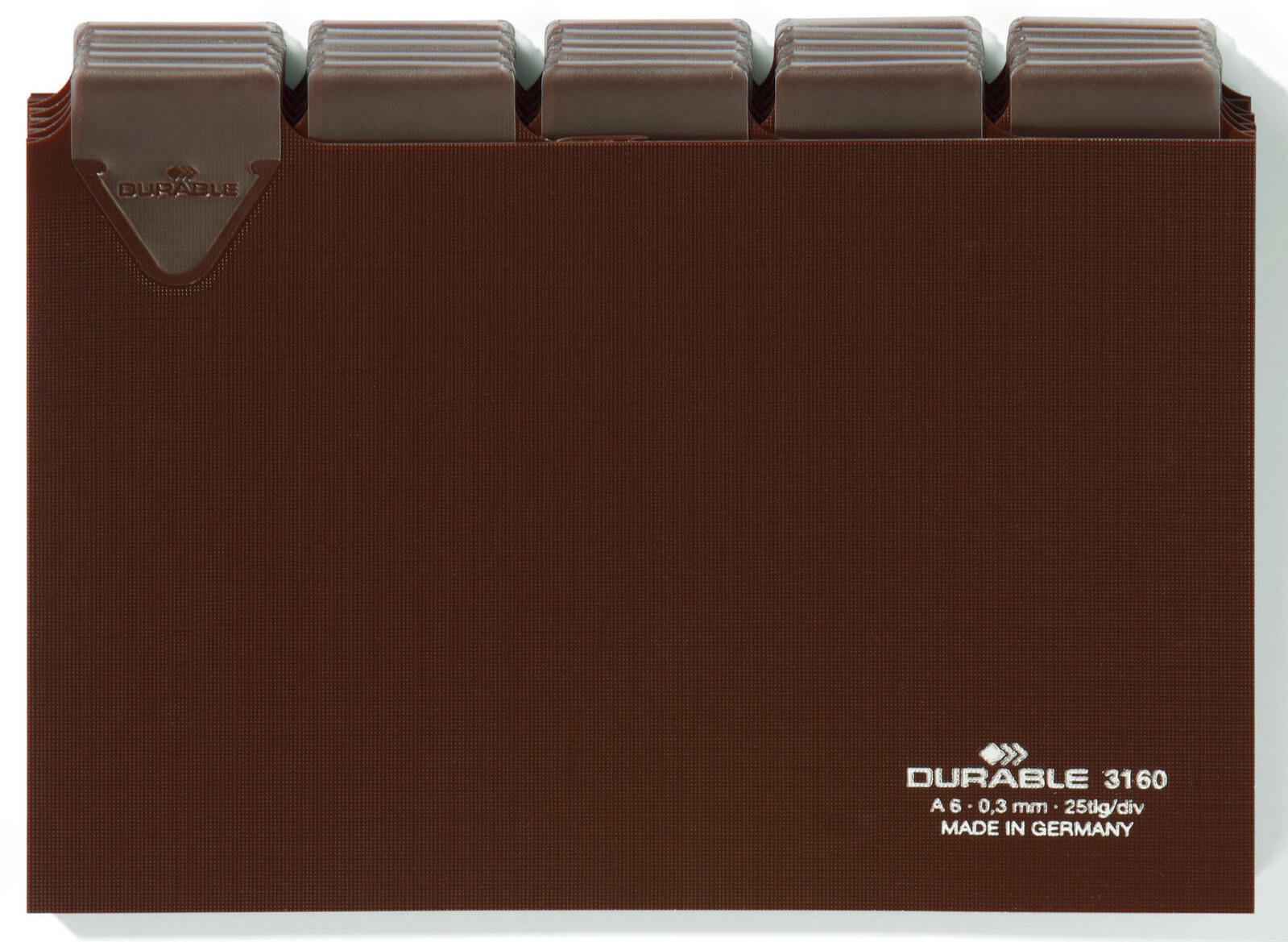 DURABLE Karteikartenregister A-Z, blanko, Jan.-Dez., 0-31 braun für DIN-A6-Karteikästen