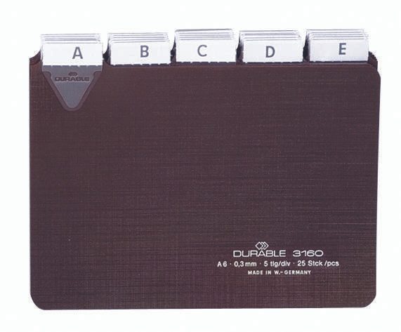 DURABLE Karteikartenregister A-Z, blanko, Jan.-Dez., 0-31 braun für DIN-A6-Karteikästen