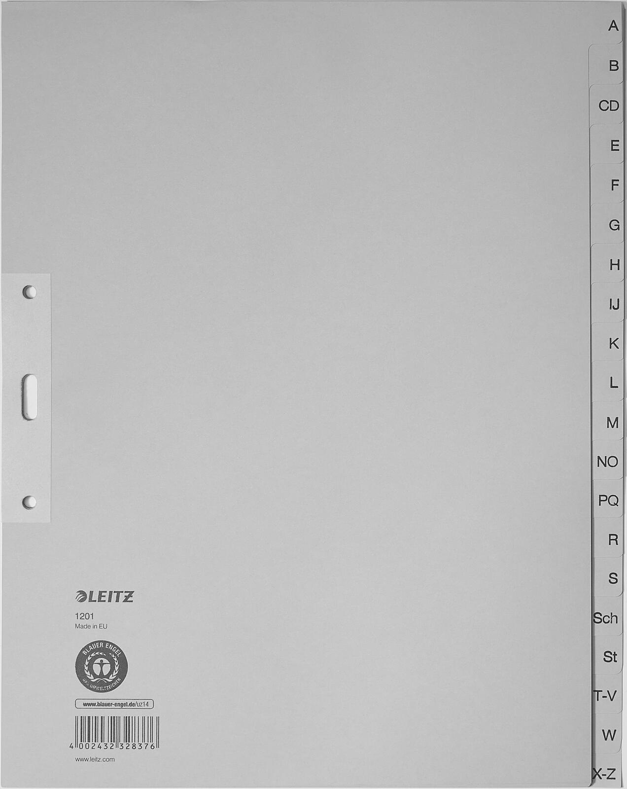 LEITZ Ordnerregister Vollformat, Überbreite A-Z DIN A4