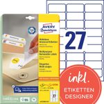 AVERY Zweckform Etiketten L4737REV-25 weiß 63,5 x 29,6 mm