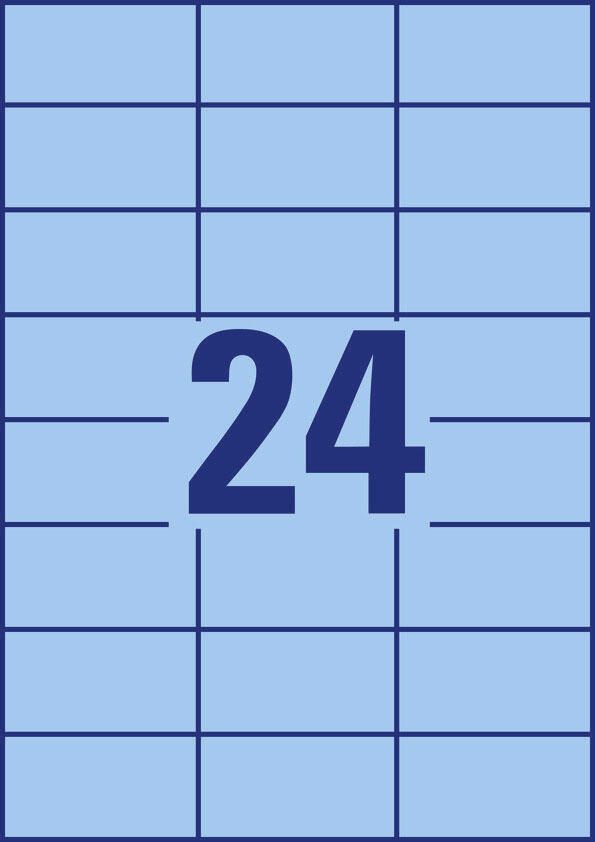 AVERY Zweckform Etiketten 3449 blau 70,0 x 37,0 mm