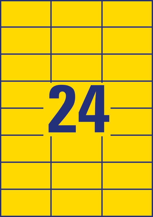 AVERY Zweckform Etiketten 3451 gelb 70,0 x 37,0 mm