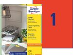 AVERY Zweckform Etiketten 3470 rot 210,0 x 297,0 mm