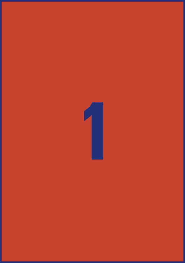 AVERY Zweckform Etiketten 3470 rot 210,0 x 297,0 mm