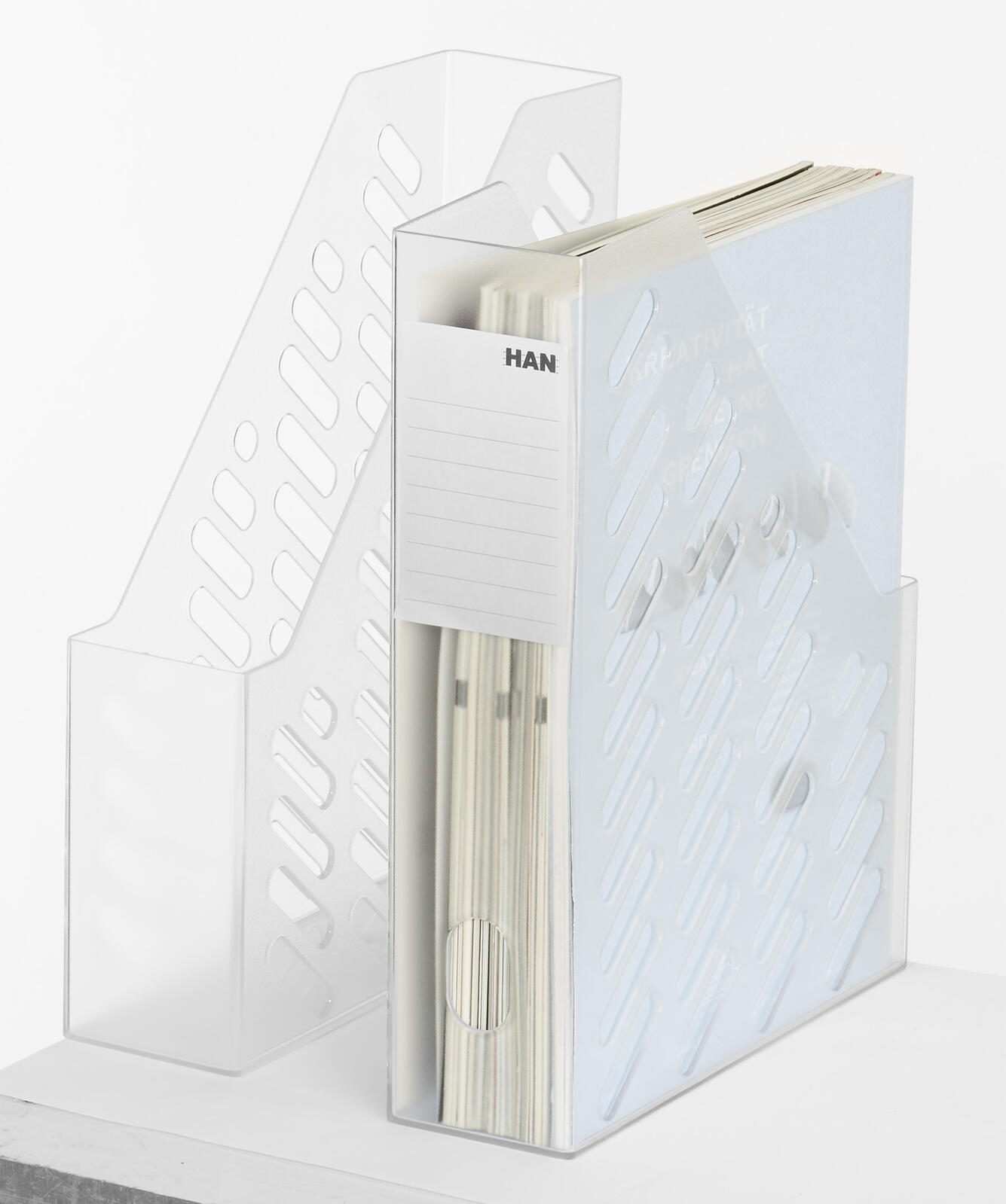 HAN Stehsammler Klassik brillant antistatischer, schwermetallfreier Kunststoff transparent , DIN A4
