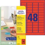 AVERY Zweckform Etiketten L6038-20 rot 45,7 x 21,2 mm