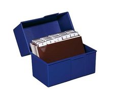 HAN A6 Karteikasten A6 400 Karteikarten blau