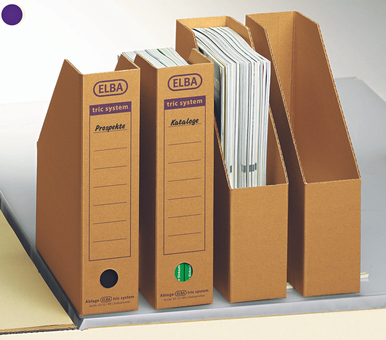ELBA Archiv-Stehsammler tric system Wellpappe braun , DIN A4