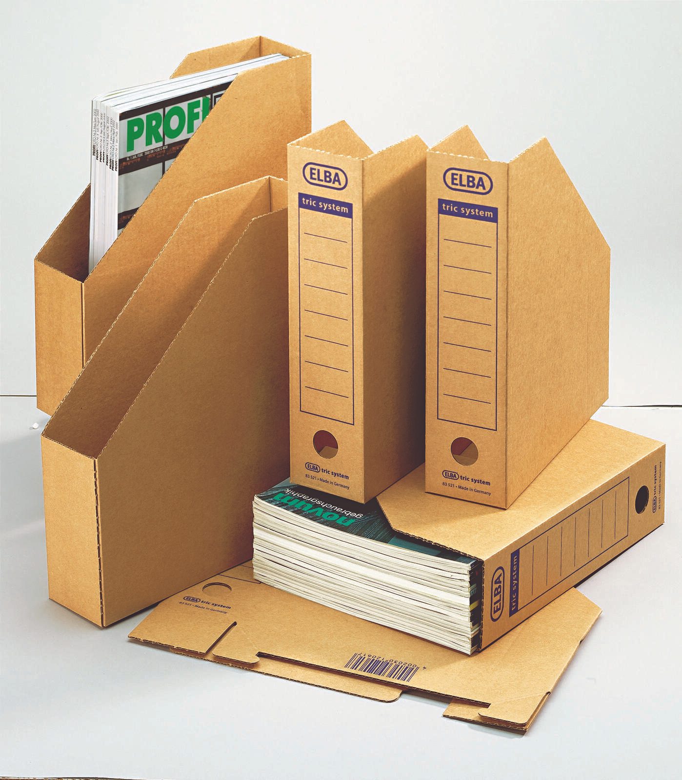 ELBA Archiv-Stehsammler tric system Wellpappe braun , DIN A4