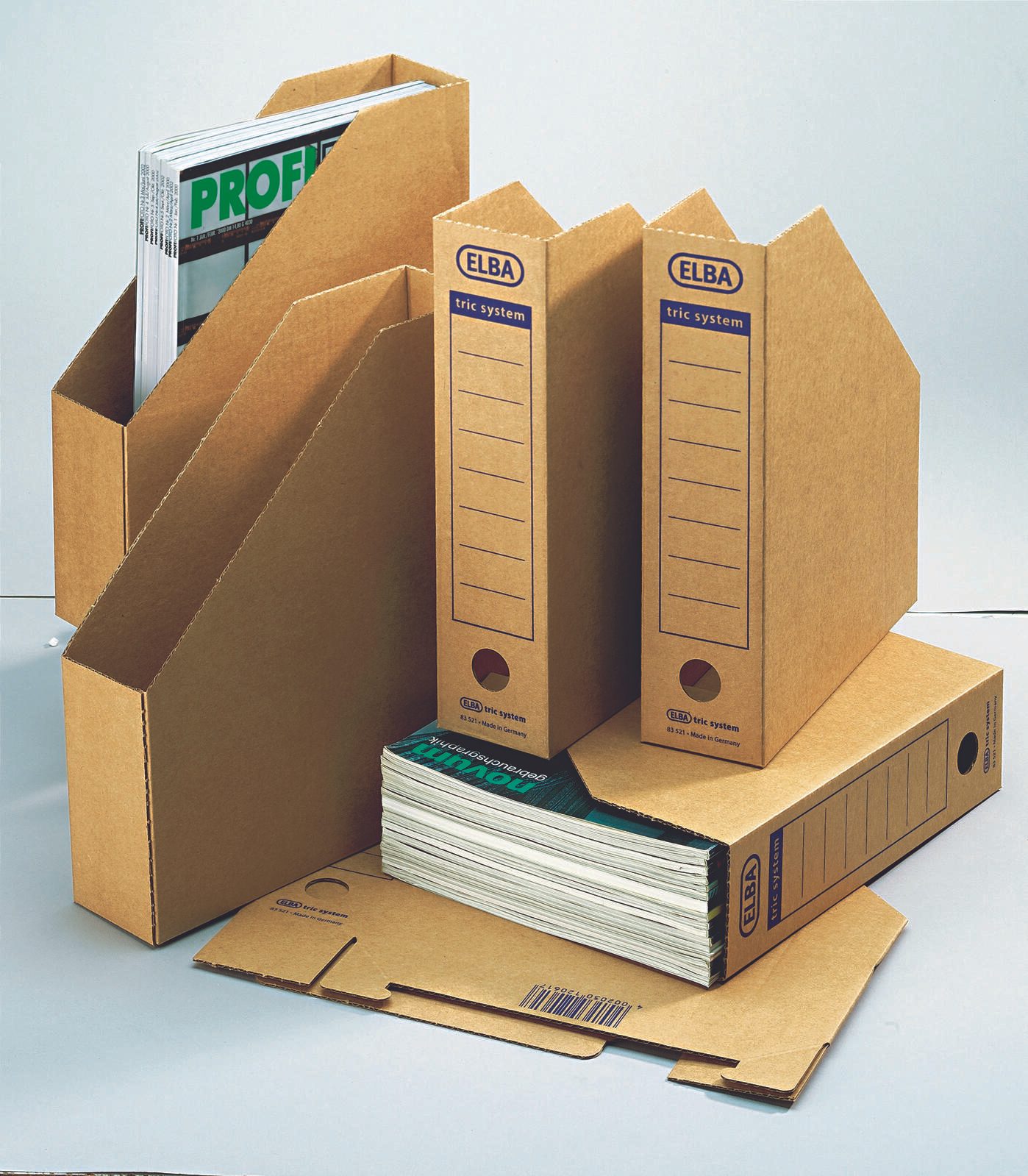 ELBA Archiv-Stehsammler tric system Wellpappe braun , DIN A4