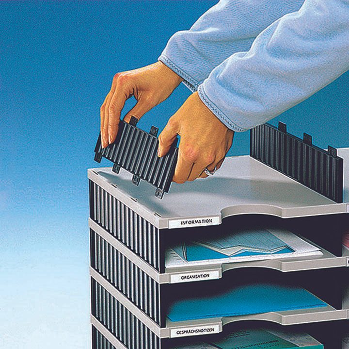 styro Styrodoc Sortierstation DIN C4 4 -Fach grau/blau
