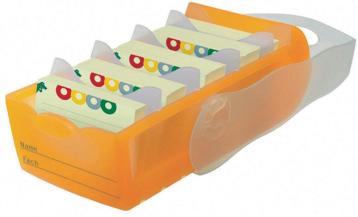 HAN Croco Karteikasten A7 900 Karteikarten orange