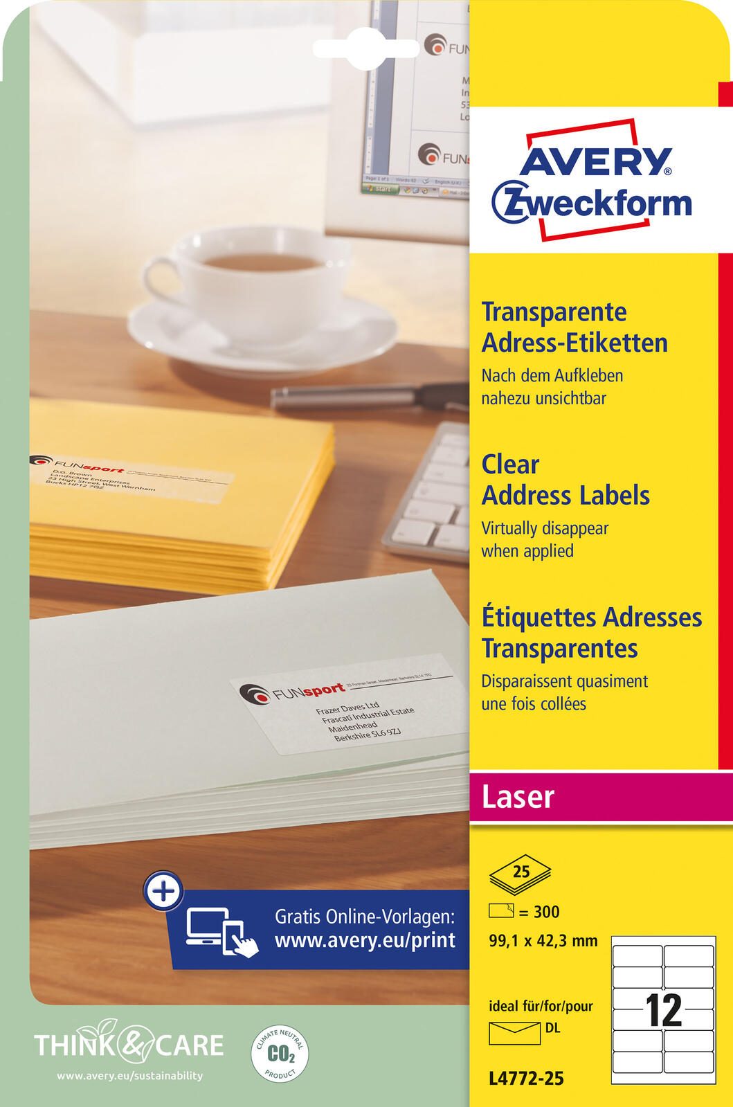 AVERY Zweckform Folien-Adressetiketten 99,1 x 42,3 mm