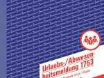 AVERY Zweckform Formularbuch Urlaubsabwesenheitsmeldung DIN A5 2x 40 Seiten