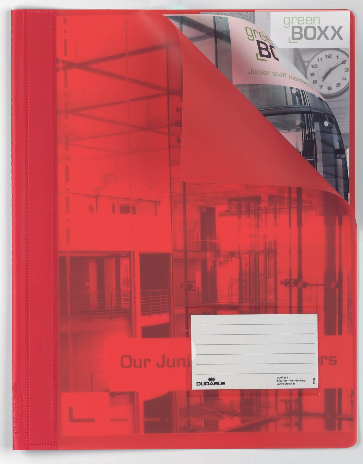DURABLE Schnellhefter DIN A4 überbreit PVC rot