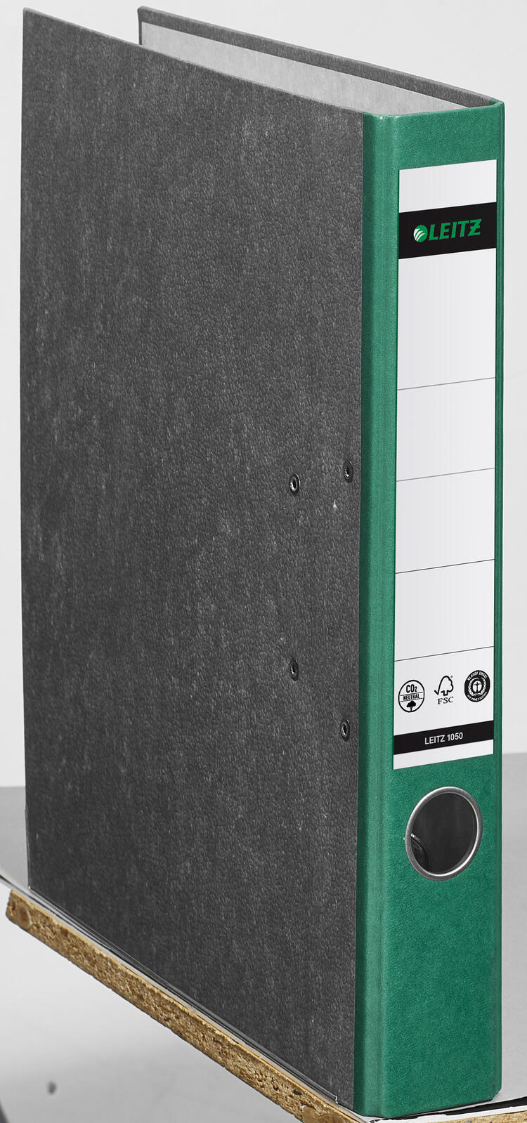 LEITZ Ordner Rückenbreite 5.2 cm DIN A4 Karton grün marmoriert