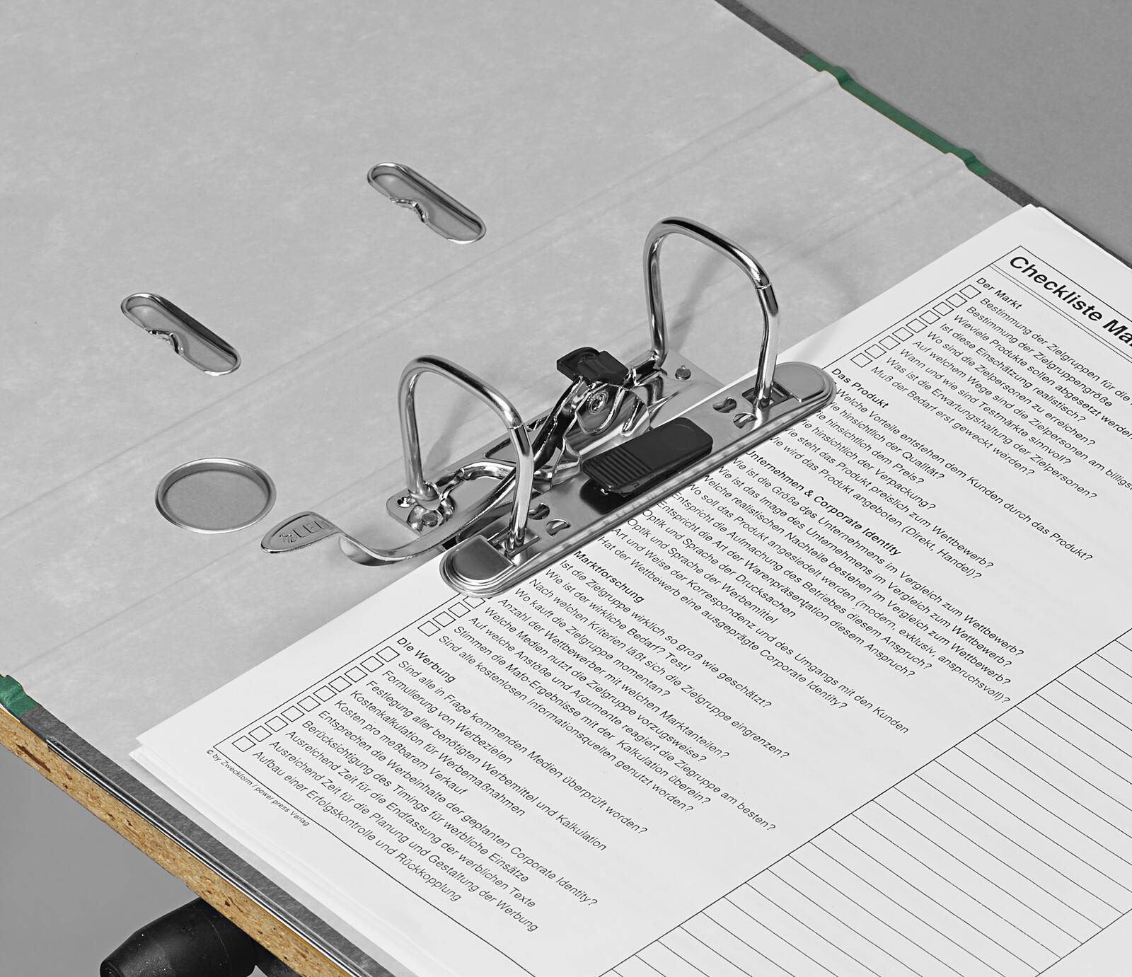 LEITZ Ordner Rückenbreite 5.2 cm DIN A4 Karton grün marmoriert