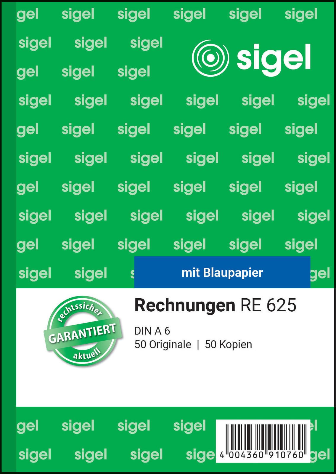 SIGEL Formularbuch Rechnung DIN A6 2x 50 Seiten