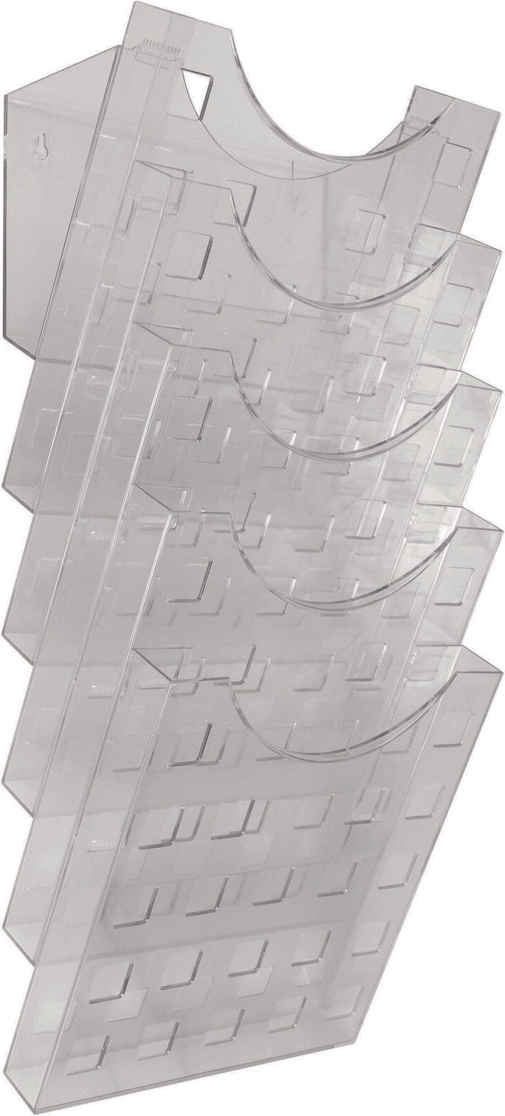 helit the grid wall Wandprospekthalter DIN A4 5-Fach  transparent