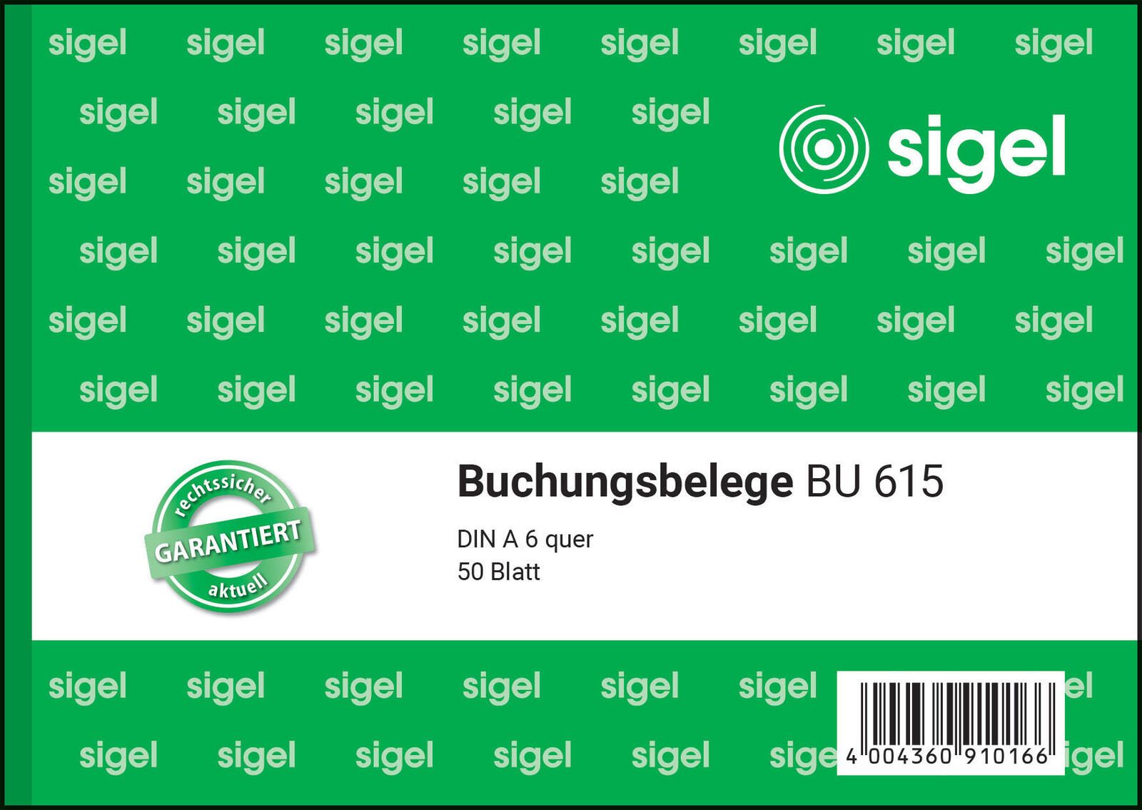 SIGEL Formularbuch Buchungsbeleg DIN A6 quer 1x 50 Seiten
