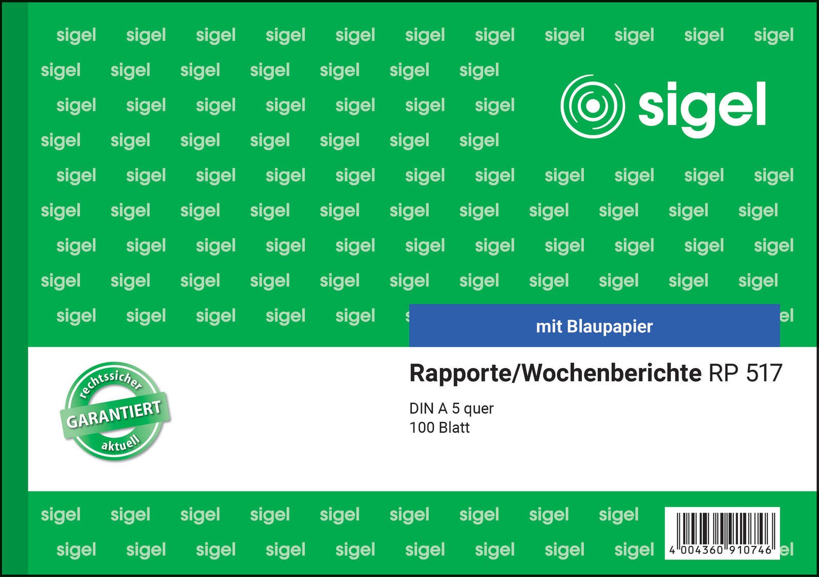 SIGEL Formularbuch Wochenbericht DIN A5 quer 1x 100 Seiten