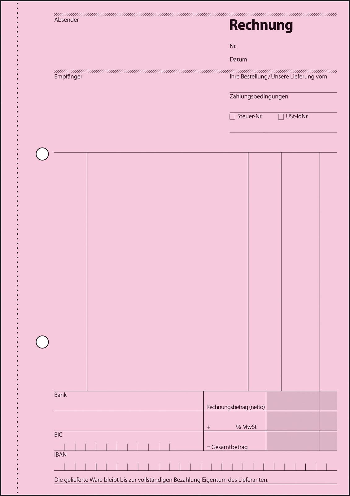 SIGEL Formularbuch Rechnung DIN A5 3x 40 Seiten