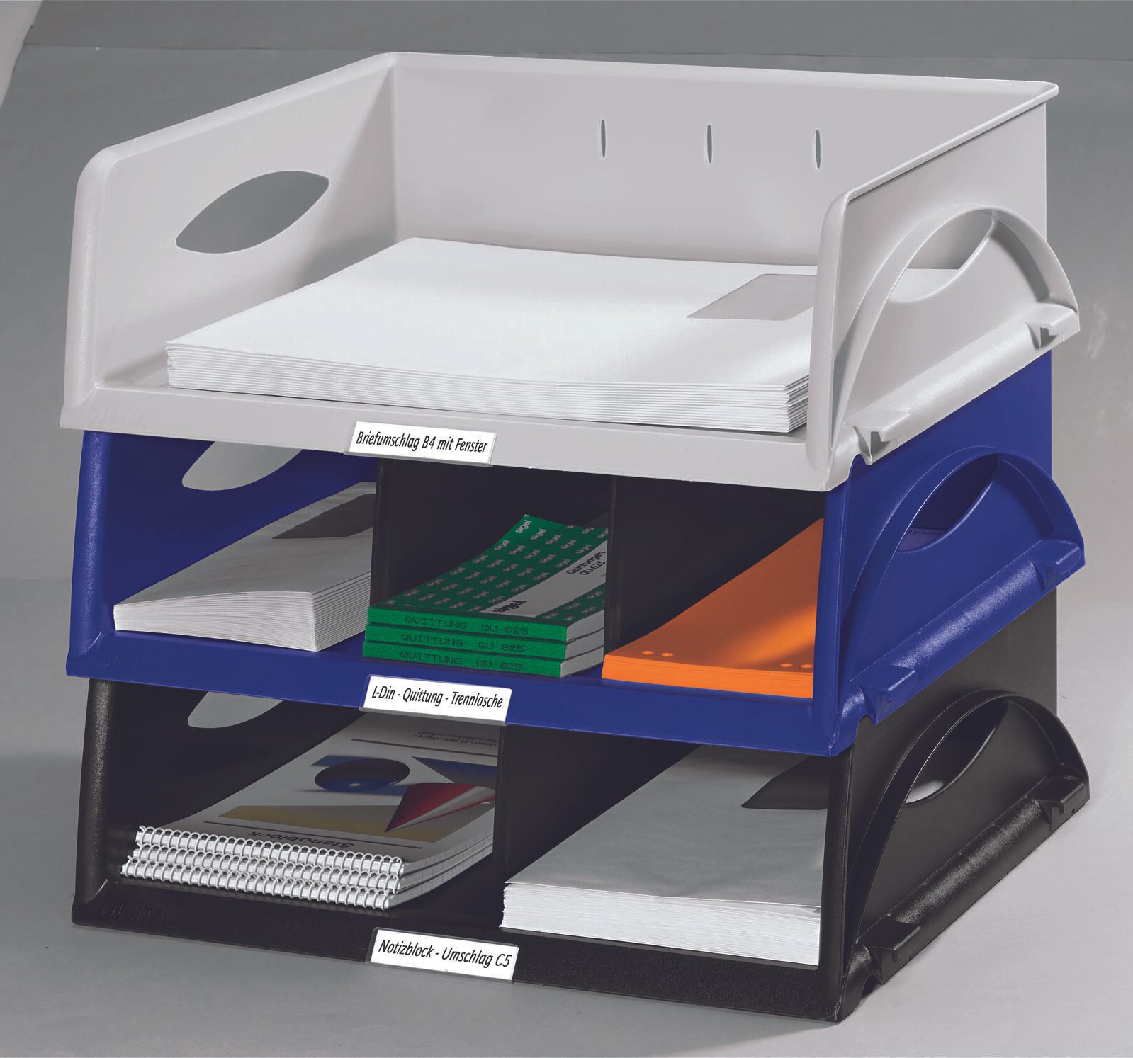 LEITZ Briefablage Sorty A4 quer DIN A4 grau