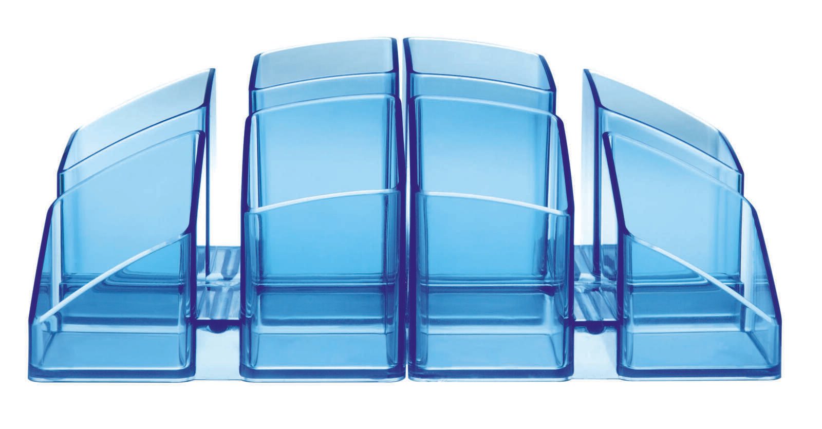 HAN SCALA Stiftehalter 12,5 x 12,5 x 10,0 cm blau-transparent