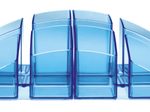 HAN SCALA Stiftehalter 12,5 x 12,5 x 10,0 cm blau-transparent