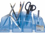 HAN SCALA Stiftehalter 12,5 x 12,5 x 10,0 cm blau-transparent