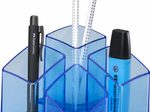 HAN SCALA Stiftehalter 12,5 x 12,5 x 10,0 cm blau-transparent