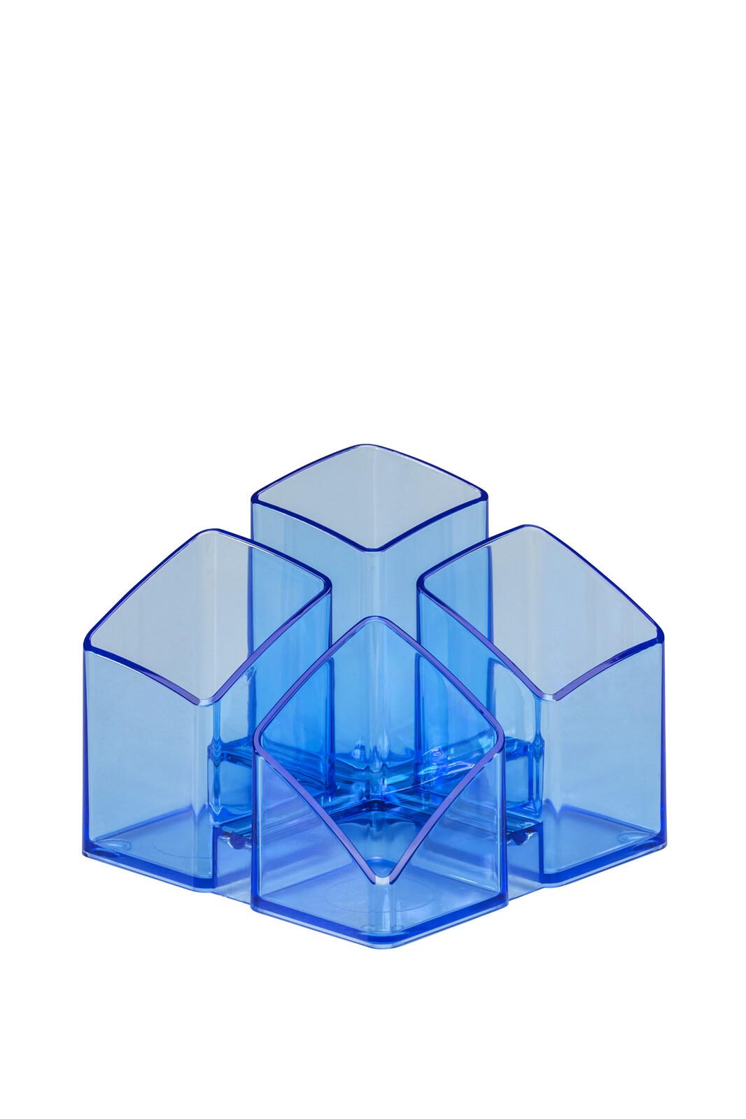 HAN SCALA Stiftehalter 12,5 x 12,5 x 10,0 cm blau-transparent