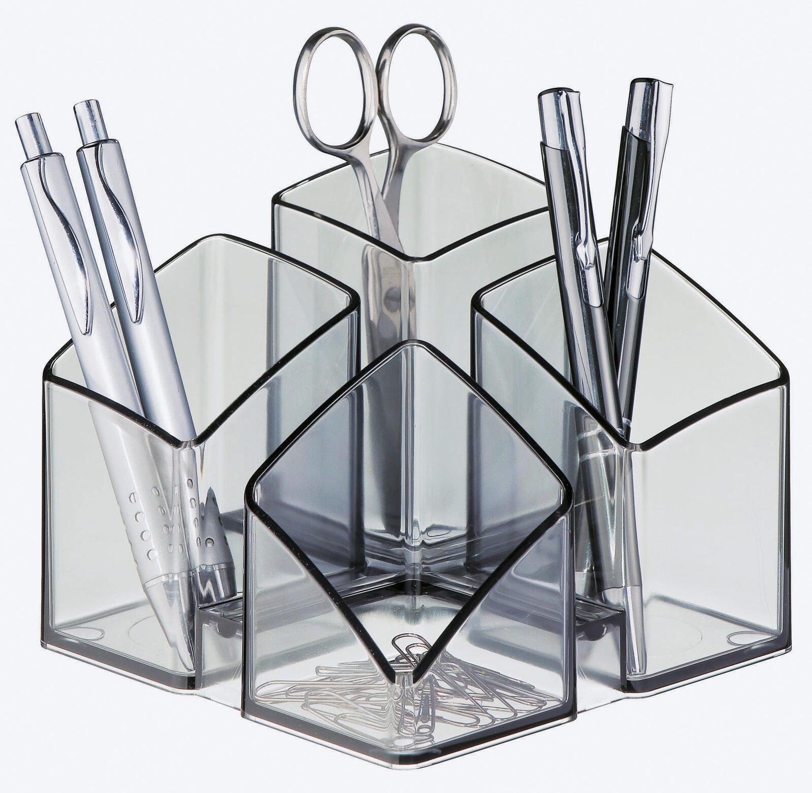 HAN SCALA Stiftehalter 12,5 x 12,5 x 10,0 cm grau-transparent