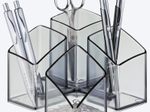 HAN SCALA Stiftehalter 12,5 x 12,5 x 10,0 cm grau-transparent
