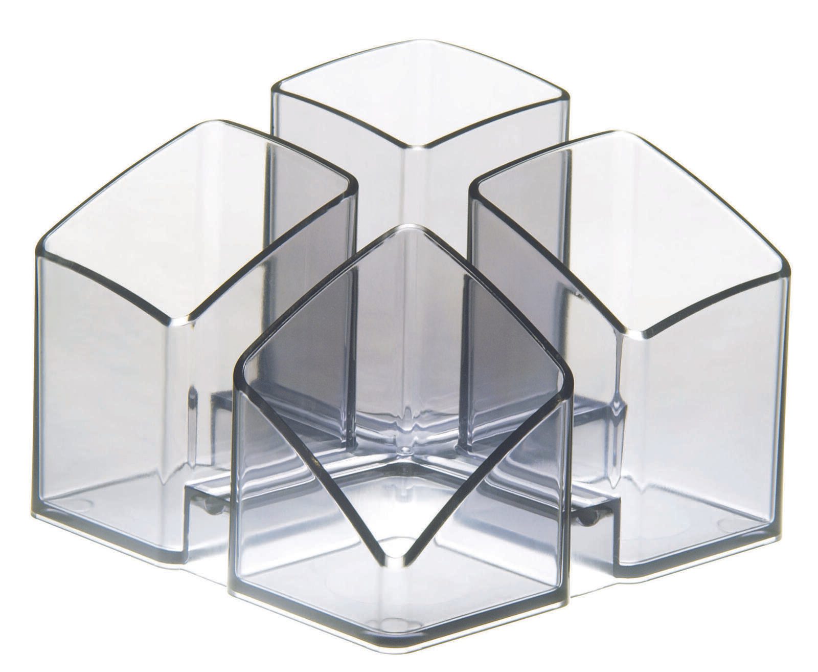 HAN SCALA Stiftehalter 12,5 x 12,5 x 10,0 cm grau-transparent