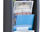 PAPERFLOW Kompakt Wandprospekthalter A5 5-Fach  anthrazit