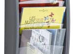 PAPERFLOW Kompakt Wandprospekthalter DIN A4 hoch 4-Fach  anthrazit