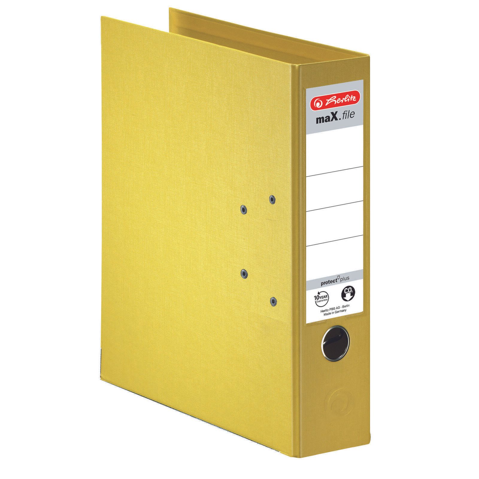 herlitz Ordner Rückenbreite 8 cm DIN A4 Kunststoff gelb