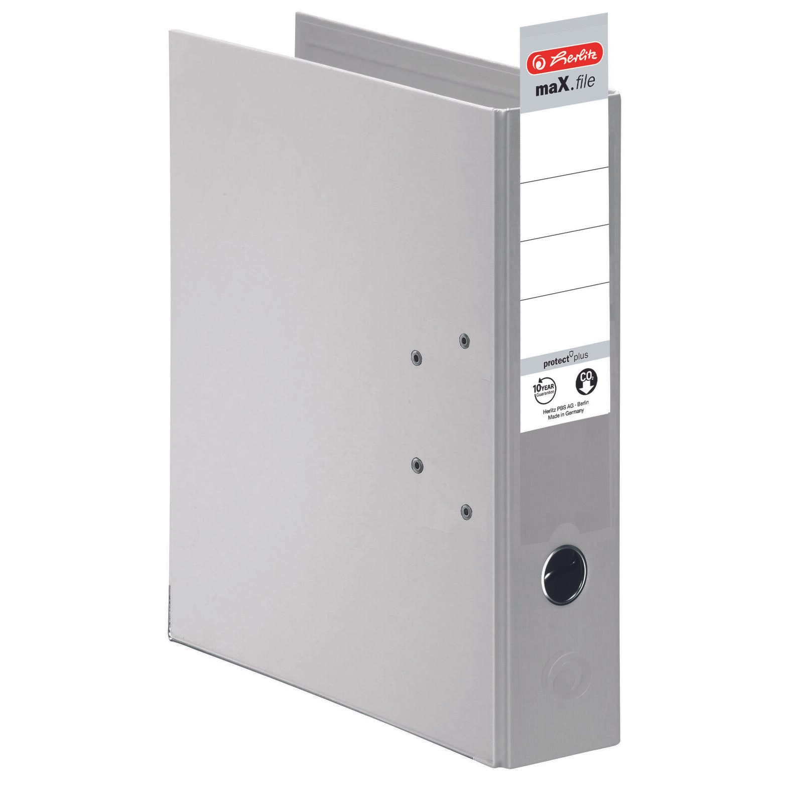 herlitz Ordner Rückenbreite 8 cm DIN A4 Kunststoff grau