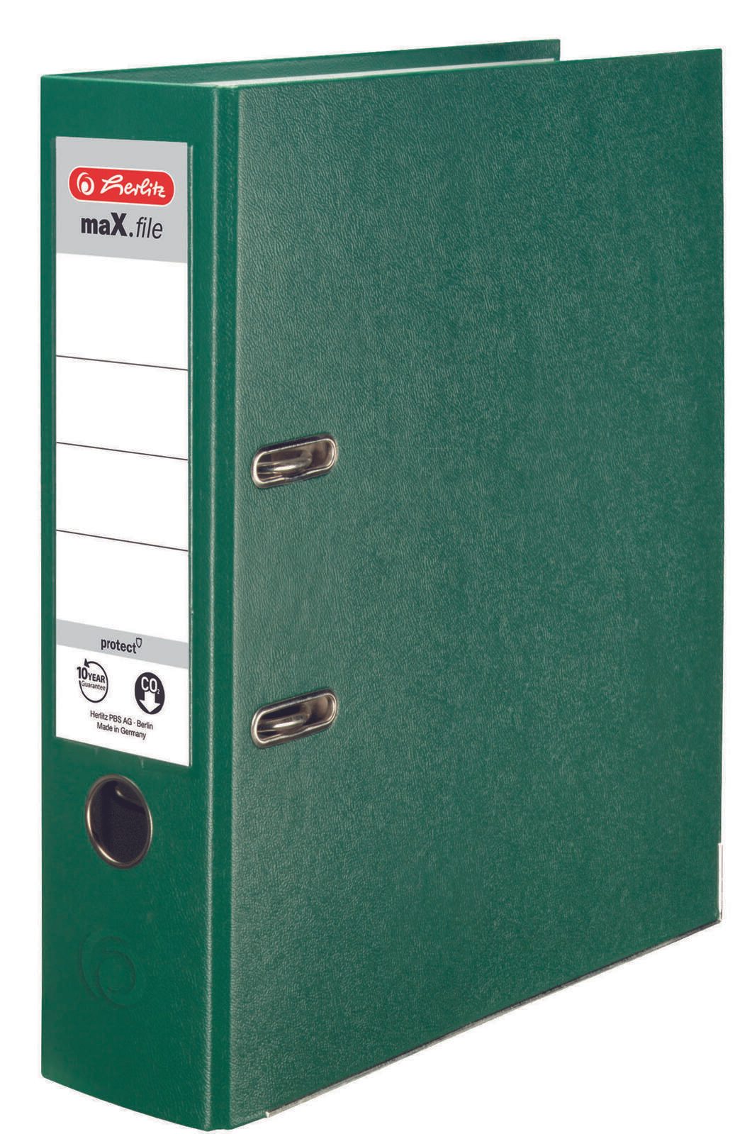 herlitz Ordner Rückenbreite 8 cm DIN A4 Kunststoff grün