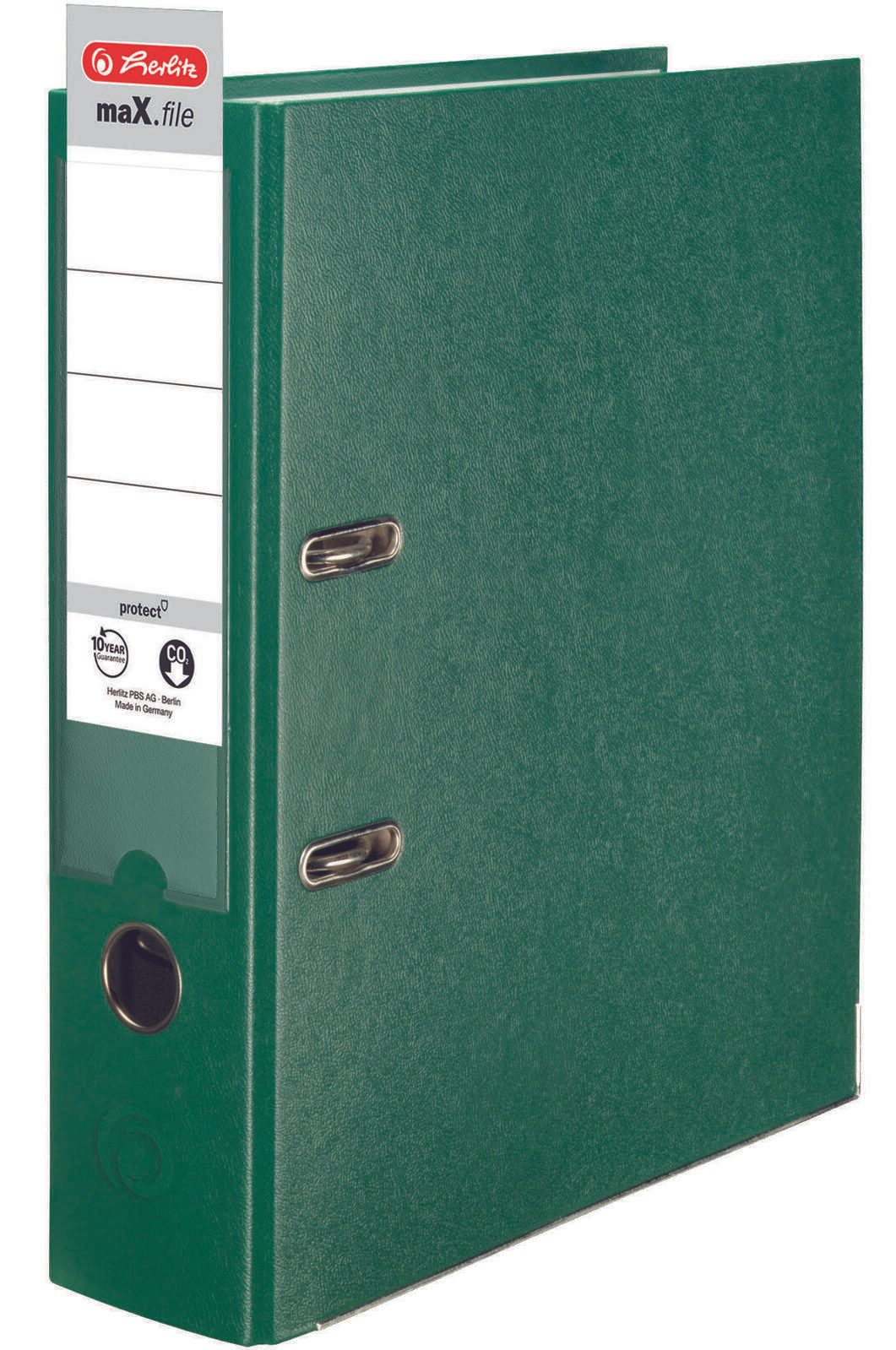 herlitz Ordner Rückenbreite 8 cm DIN A4 Kunststoff grün
