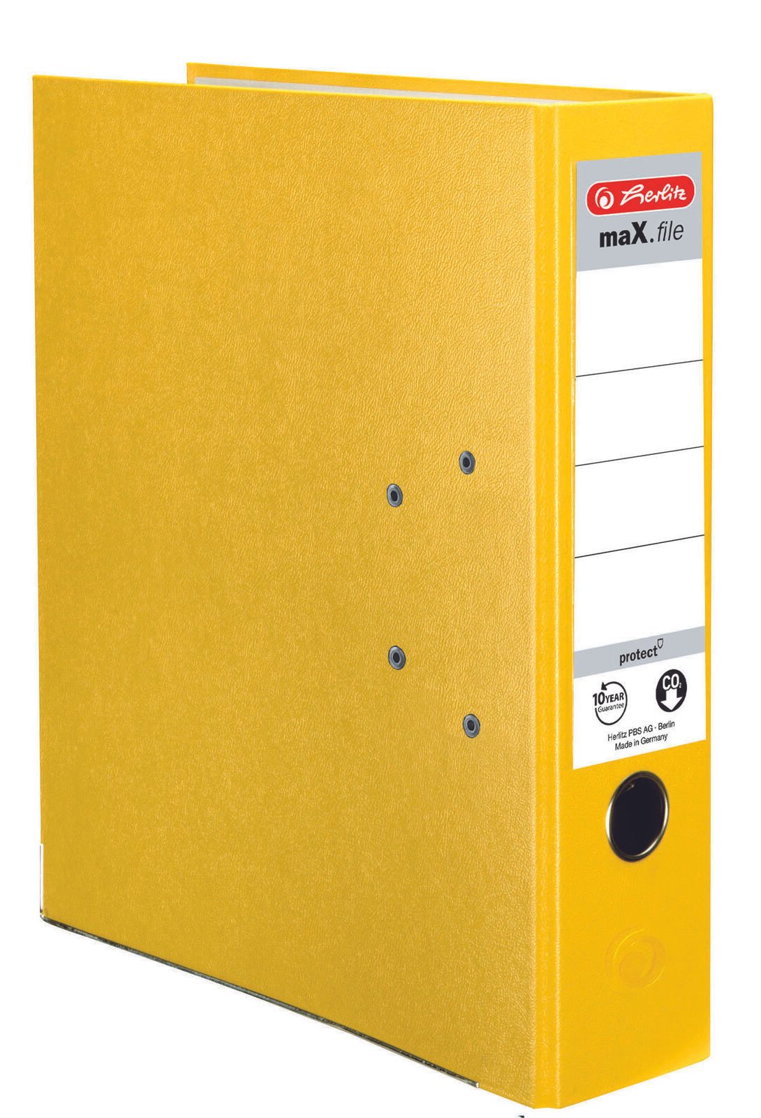 herlitz Ordner Rückenbreite 8 cm DIN A4 Kunststoff gelb