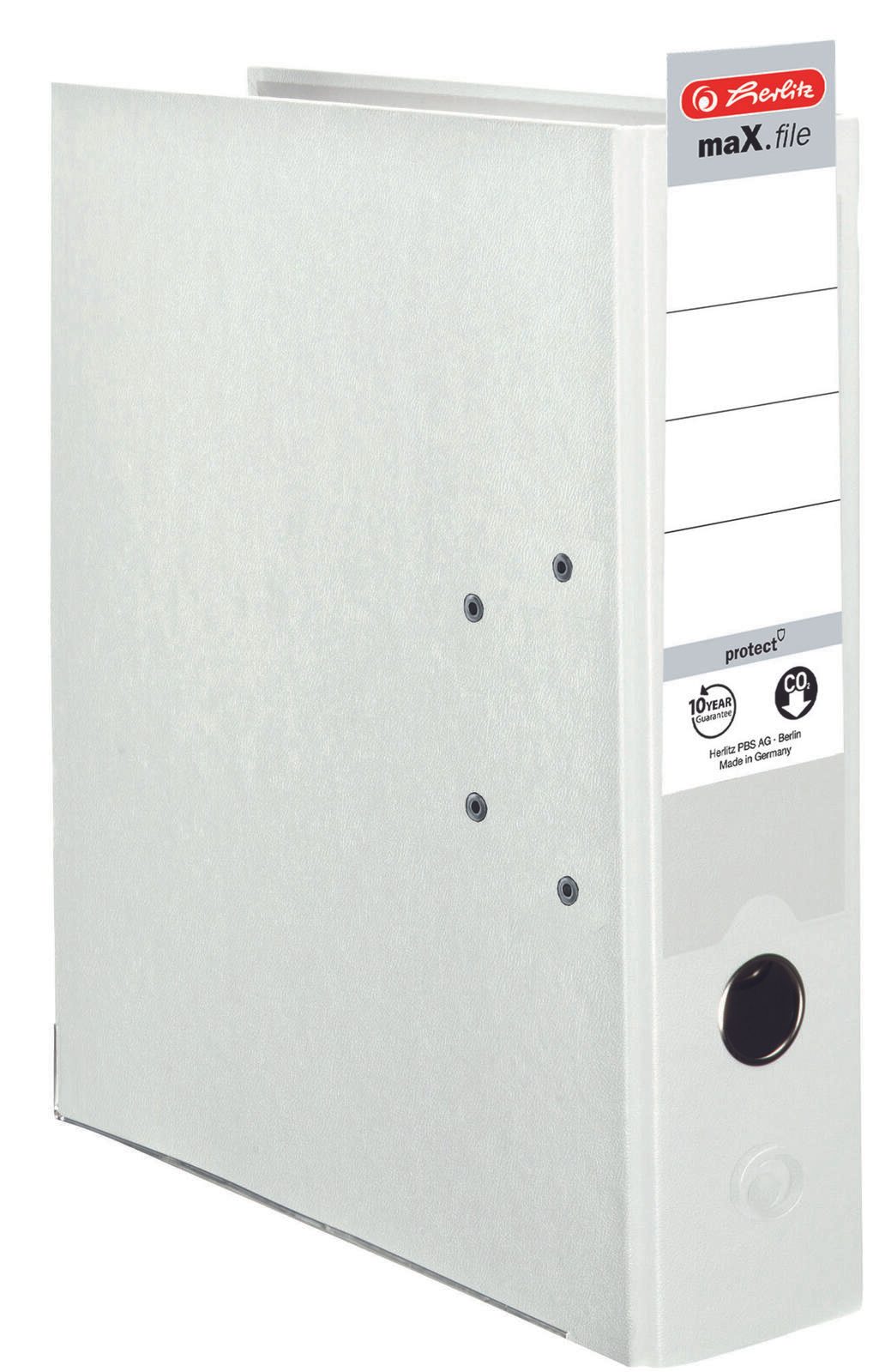 herlitz Ordner Rückenbreite 8 cm DIN A4 Kunststoff weiß