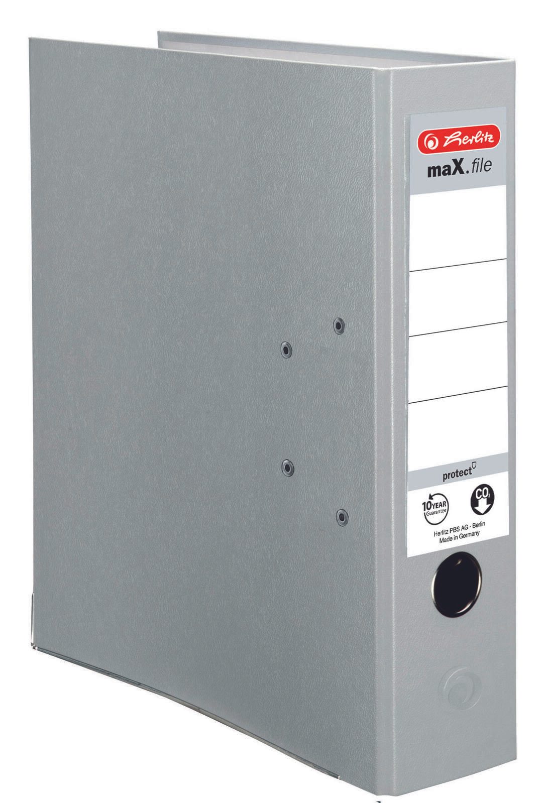 herlitz Ordner Rückenbreite 8 cm DIN A4 Kunststoff grau